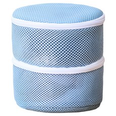 Royhome 雙層圓形內衣胸罩洗衣網 17cm, 1個, 藍色