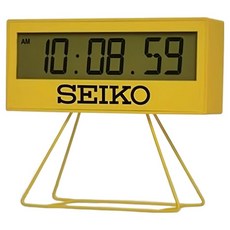 Seiko 精工 立式計時器電子顯示鬧鐘 按鈕式貪睡鍵/夜燈 QHL083Y, 黃色