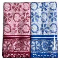 Crocodile 鱷魚 慶中元花物語提花毛巾 精梳棉, 顏色隨機, 2條