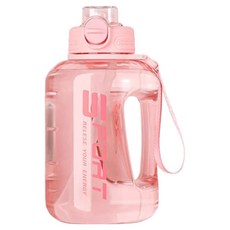 寵物星樂園 超大容量運動水壺 健身必備防摔噸噸桶 雙飲口彈蓋設計 重訓戶外露營隨行杯, 1個, 2500ml, 粉色