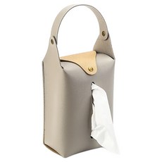 小麥購物 車用皮革掛式面紙袋/衛生紙套 L4420, 1個, 灰色