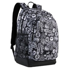 PUMA ACADEMY AOP 後背包 9115008, 黑色 + 白色, 1個