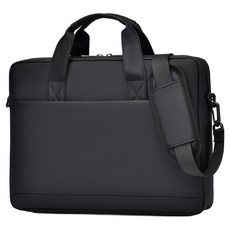 ANTIAN Macbook 大容量單肩斜挎手提筆電包 商務防摔電腦包 可套行李箱 公事包 16吋, 1個, 夜幕黑