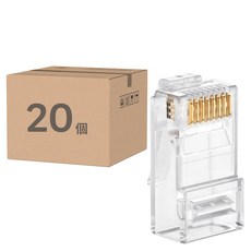 PowerSync 包爾星克 CAT6單件式 水晶接頭 CAT6-G8P8C320, 20個, 1mm, 透明