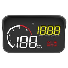 領先者 M10 彩色高清 HUD OBD2 多功能汽車抬頭顯示器 3.8吋, 1個, 黑色