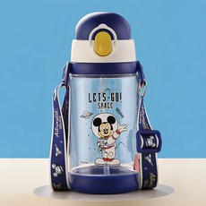 優貝選 兒童 吸管式/直飲式 兩用背帶水壺, 520ml, 米奇, 1個