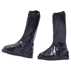 小麥購物 高筒隱藏式拉鍊全方位防雨鞋套 L4424, 黑色