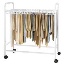 마켓플랜 이동식 논슬립 바지걸이 대용량 행거 1단, 화이트