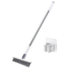 모던모어 롱 스탠드 2 in 1 욕실 바닥 화장실 청소솔 + 청소솔 걸이 세트, 화이트, 1세트
