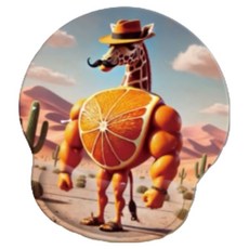 CASHCOO 創意滑鼠墊, 1個, 橘子長頸鹿