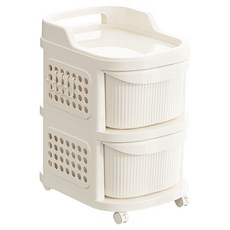 橡合杉 可移動多層收納櫃 2層, 白色