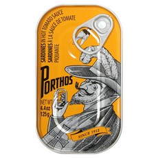 PORTHOS 葡國老人牌 辣味茄汁沙丁魚罐頭, 1個, 125g