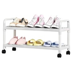 橡合杉 簡易多層鞋架 2層, 1個, 白色
