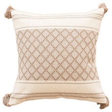 KOTI 日安生活 慵懶奶油風流蘇抱枕, 網格流蘇