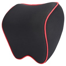 小麥購物 汽車記憶棉頭枕 L2981, 1個, 黑色紅邊