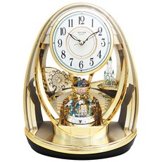 RHYTHM 日本麗聲時計 童話城堡裝飾座鐘, 金色