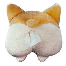 小麥購物 車用椅背衛生紙套 L2975, 1個, 柯基 白色 + 棕色