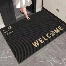 AFAMIC 艾法 迎賓落塵吸水歡迎光臨WELCOME玄關腳踏墊/水晶絨印花地墊, 圓形笑, 1個