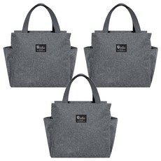 BRIVILAS Birdring便當保冷袋, 灰色, 3個