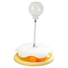 JDS 貓咪漏食遊樂轉盤 逗貓棒, 黃色, 1套