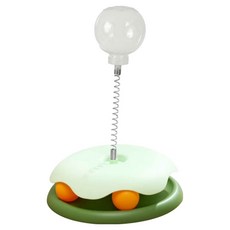 JDS 貓咪漏食遊樂轉盤 逗貓棒, 綠色, 1套