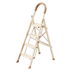 uniFun 樂汎生活 樂汎家用扶手鋁合金折疊梯 4階 牛奶巧克力, 1個