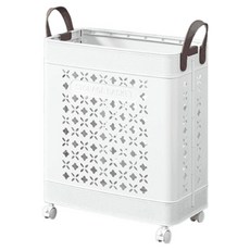 ANDY MAY2 本川帶手把折疊附輪收納籃 OH-Q323 35L, 1個, 純白色