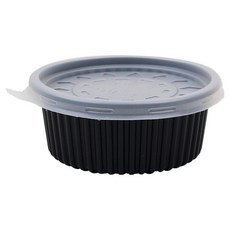 Inp 105mm PP 多用途圓形容器附蓋套組 黑色 小 250ml, 50套