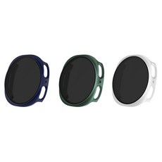 ZELSEN Galaxy Watch 防窺全包覆一體式 9H 鋼化玻璃保護殼 3件組, 1套, 海軍藍, 白色, 深綠色