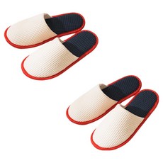 EVER HOUSE 柔軟華夫格室內拖鞋, 2個, 象牙白