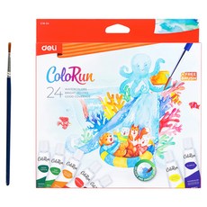 deLi 得力 水彩 附筆 EC18-24, 5ml, 24色