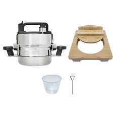 Chamjoeunhyeonsang 5分鐘即食飯鍋巴一觸式304所有熱源迷你壓力鍋 2人用, 800ml, 銀色, 1組