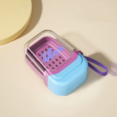 여행용 마카롱 컬러 비누 케이스, 블루, 1개