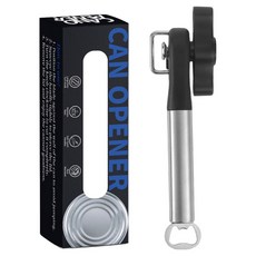 Bareunliving 多功能切割罐頭開罐器 易開罐開罐器 開瓶器, 黑色, 1個