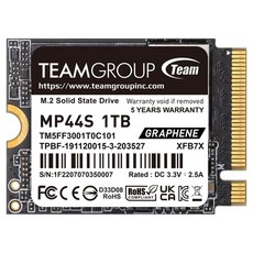 TEAMGROUP 十銓 M.2 2230 PCIe 4.0 SSD 固態硬碟 讀 5000MB 寫 3500MB, 1TB, MP44S