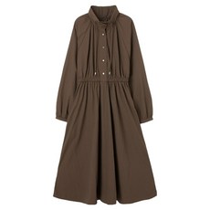 Lap 女款高領按扣長版連身裙 AR3WO880, 棕色