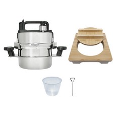 Chamjoeunhyeonsang 5分鐘即食鍋巴飯釜鍋 一鍵式 304全熱源迷你壓力鍋 4人份, 銀色, 1個, 1200ml