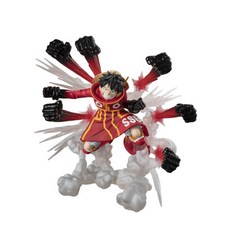 BANDAI Figuarts ZERO 海賊王 航海王 超激戰 蒙其・D・魯夫公仔 伸縮自如的橡膠鷹槍亂打 PVC完成品, 1個