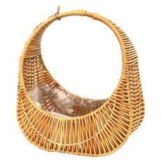 Garden in the City 藤編塑膠 NA 鞦韆型花籃 PA3434, 1個, 雙色米色