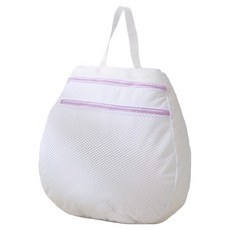 Royhome 雙口袋網眼洗衣袋 水滴圖案包 特大號(60 x 60 x 10 cm), 1個, 白色