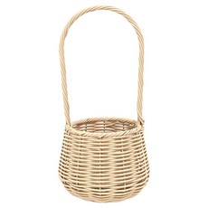 Garden in the City 藤編塑膠 NA001M 罐形花籃 1414, 1個, 象牙白