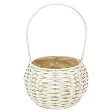 Garden in the City 仿藤塑膠NA圓形花籃 1919, 1個, 象牙白