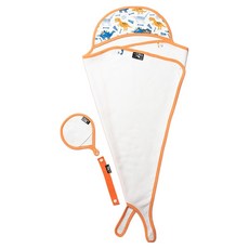 프랜대디 신생아 뱀부 목욕타올 앞치마 수건, 오렌지공룡, 1개