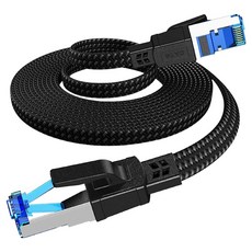 Radion CAT.8 網路線 40Gbps 超高速網路扁平編織網路線, 黑色, 1個, 5m