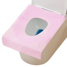 미르홈퍼니 일회용 여행용 초대형 변기커버, 핑크, 50개