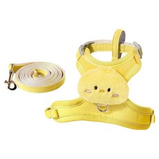 PASTEL PET 寵物毛絨娃娃胸背帶 + 牽繩組, 黃色, 1套