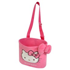 Hello Kitty 凱蒂貓 收納置物桶 KT蝴蝶結 PKTR008W-07, 1個, 粉紅色