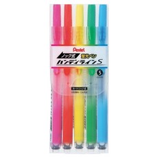Pentel 飛龍文具 按壓式螢光筆 SXNS15-5, 5個裝, 5色