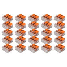 WAGO 旺科 單芯線與絞線兩用 高容量 32A 槓桿式按壓連接器 3P Simple 橘色 兼容0.2~4mm, 25個