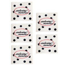 yarna 레터링 빈티지 디자인 면 라벨, 블랙 도트, 5개